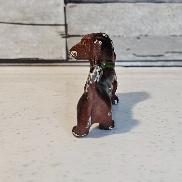 Antique Hubley Cast Iron Dachshund Dog Miniature Figurine - Picture 5 of 6